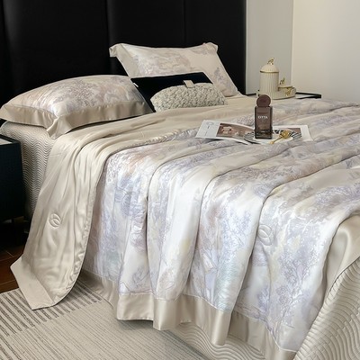 qeeboo-【梦伊】夏凉被四件套家用床上用品轻奢天丝床盖空调被