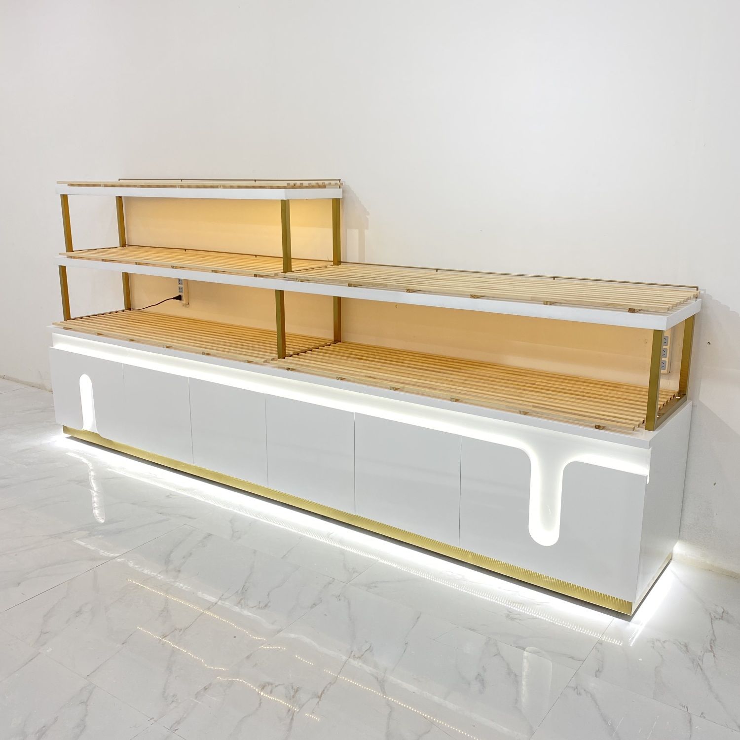 面包展示柜弧形边柜商场烘焙多层现烤商用玻璃货架中岛定制展柜