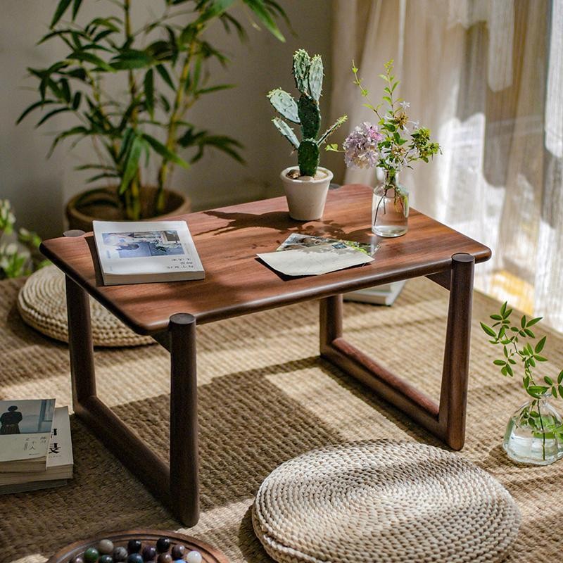 檀木榻榻米茶几日式飘窗小桌子禅意茶桌实木阳台矮桌炕桌炕几