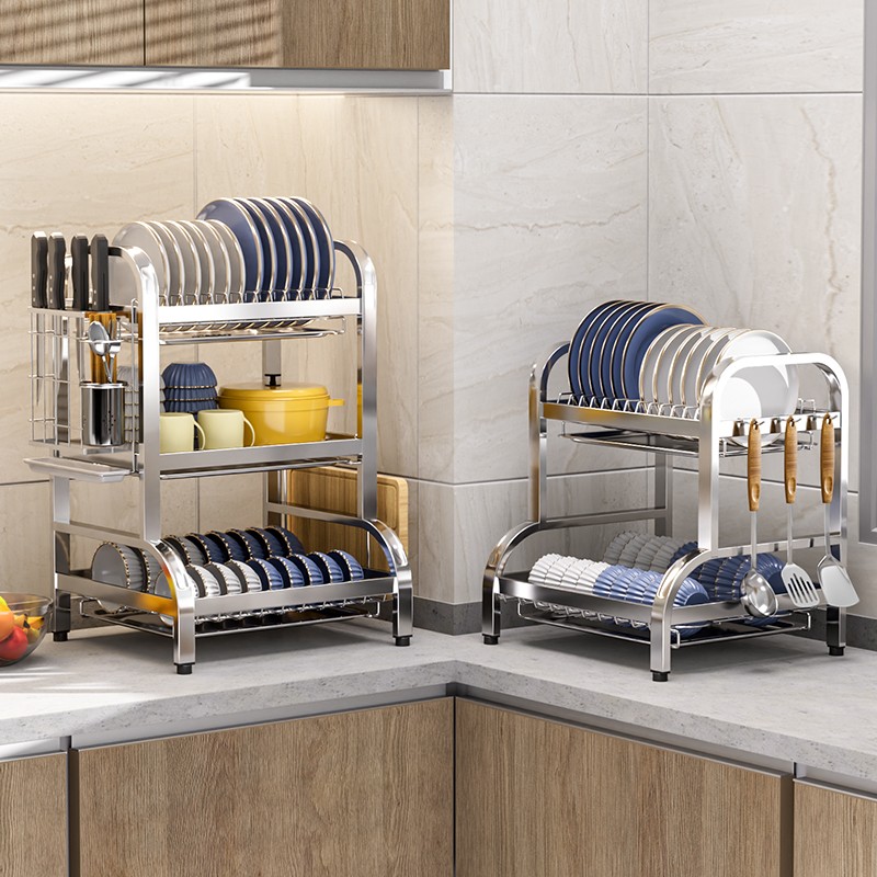 304不锈钢碗架厨房置物架家用多功能放碗筷碗碟沥水架碗盘收纳架