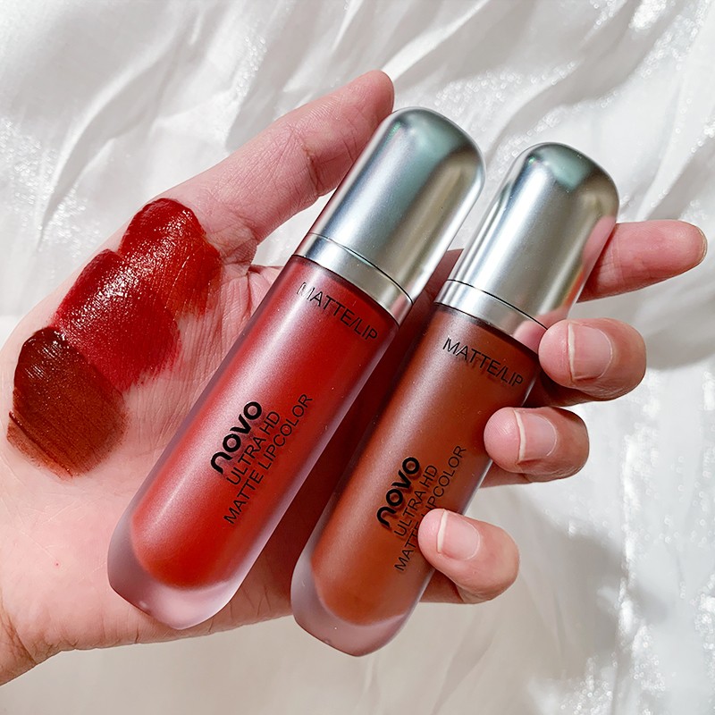 novo5234奶柔冰淇淋唇釉防水保湿口红持久小辣椒显白豆沙口红裸色