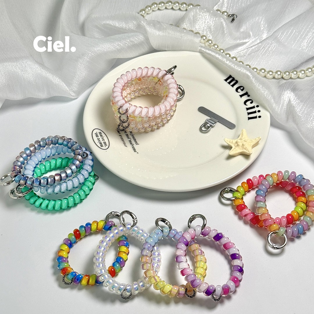 Ciel 电话线发圈挂绳美国TELETIES平替TT发圈手机壳挂绳链条防丢