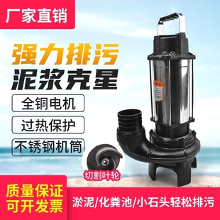 泥浆泵抽泥沙鱼塘家用220V清淤污泥污水泵380v养殖场化粪池吸粪泵