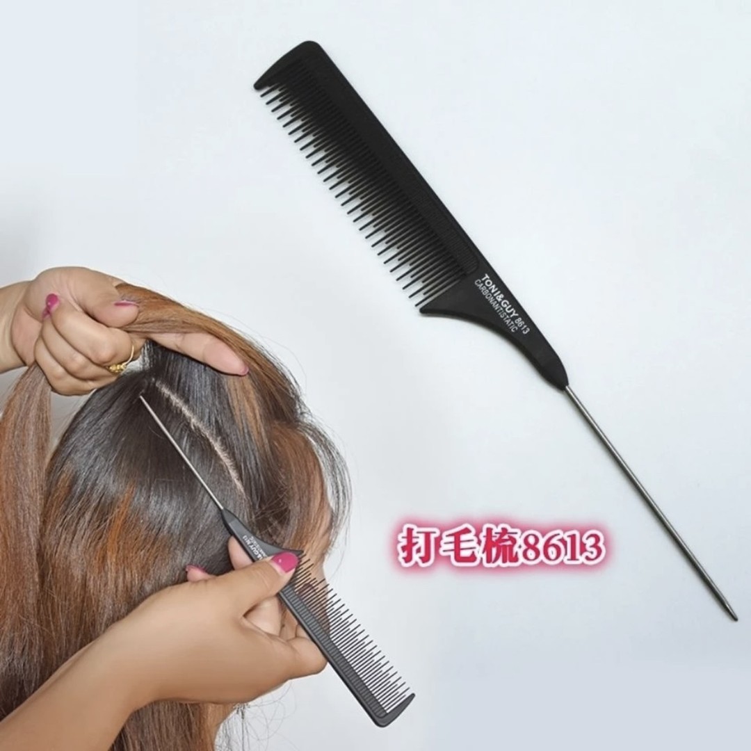 化妆师 梳美发钢针尖 尾梳打毛梳 手推波纹梳子8613梳头防静电