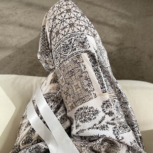 女夏季薄款绵绸阔腿裤居家棉绸睡裤沙滩裤显瘦网红大码遛弯裤外穿