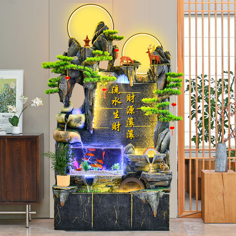 流水循环鱼缸客厅家用装饰加湿器喷泉招财风水轮送礼摆件开业乔迁