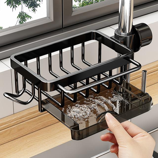 厨房水龙头置物架洗碗洗菜池水槽用品家用沥水篮多功能抹布收纳架