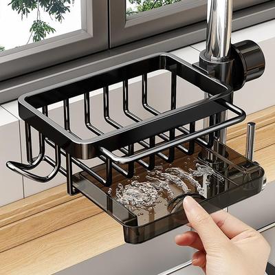 厨房水龙头置物架洗碗洗菜池水槽用品家用沥水篮多功能抹布收纳架