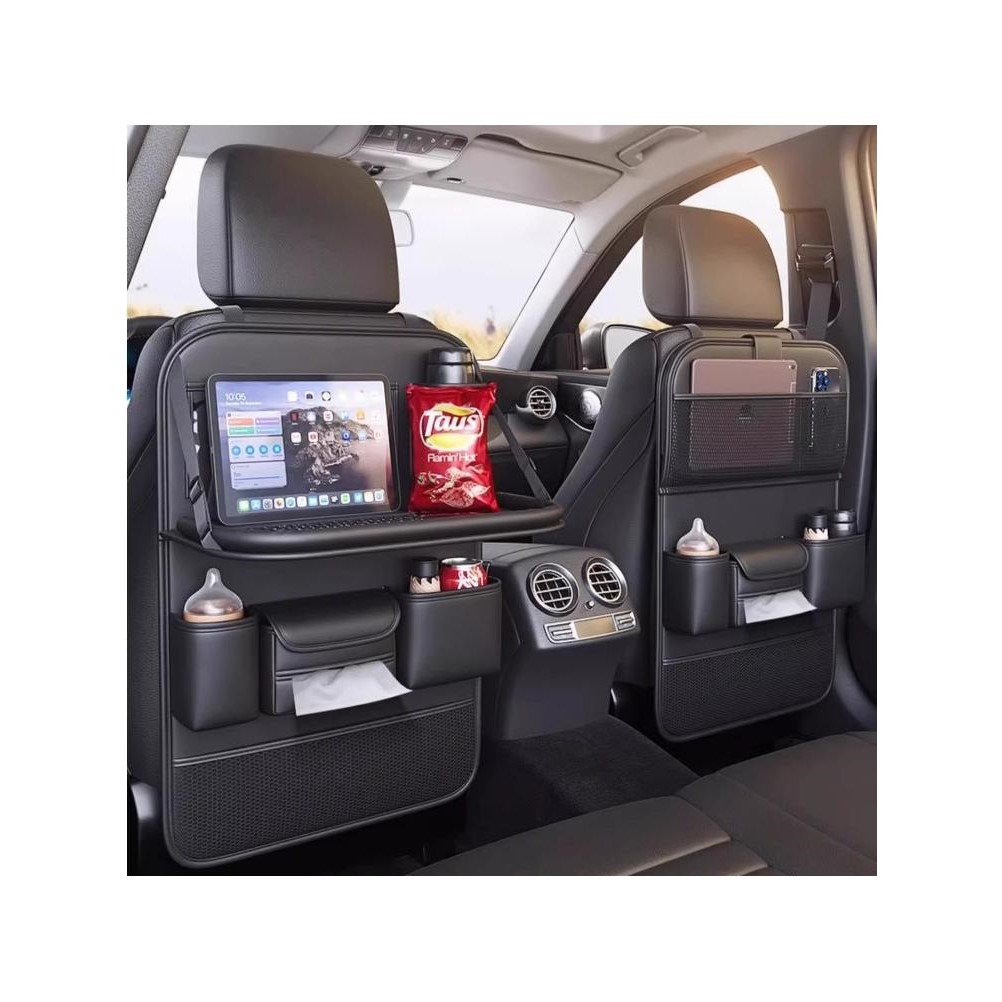 拽猫车载小桌板吃饭后排折叠餐桌汽车座椅后背收纳挂袋椅背置物架