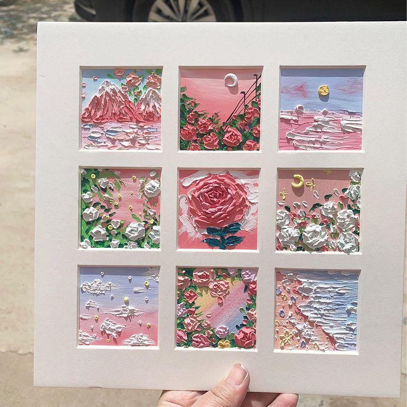 油画棒全套一整套专用九宫格四画框生日礼物diy套装送闺蜜男友