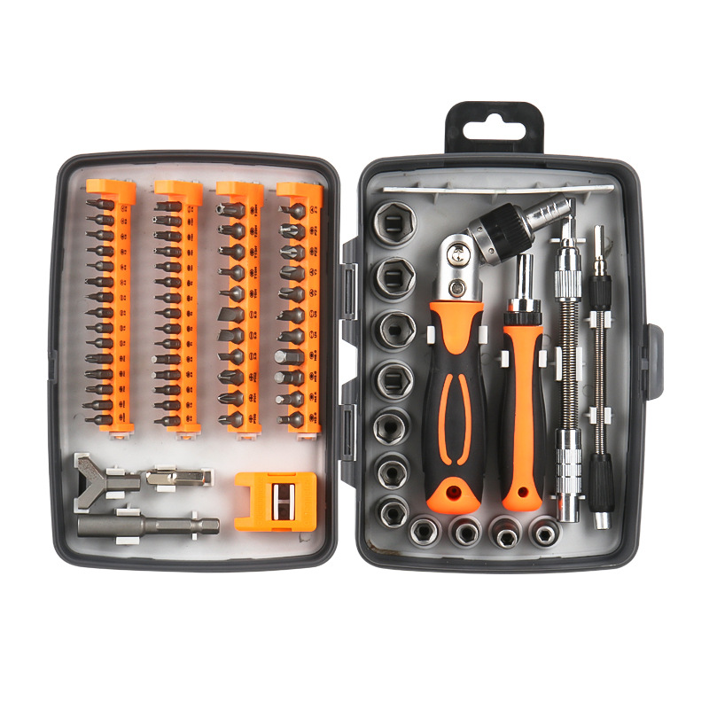家电汽车维修螺丝批组合家用手动工具 72合1万向棘轮螺丝刀套装