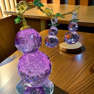 饰品摆件 梦幻紫色水晶气泡葫芦客厅玄关电视柜办公室创意装