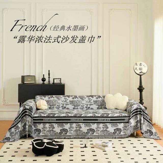 2024新款四季通用山水风沙发垫高档简约防猫抓加厚全盖沙发套盖布,居家布艺,沙发垫,淘宝优惠券,粉丝福利购,淘宝优惠卷