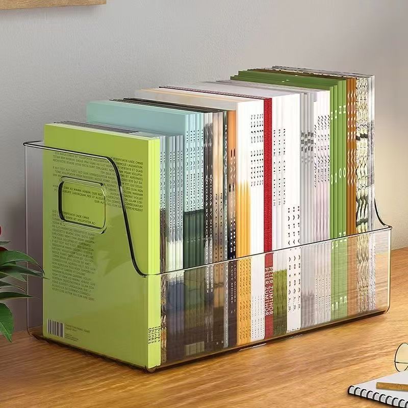 书本收纳框书籍整理盒儿童绘本学生课桌透明书箱收纳盒杂物收纳盒