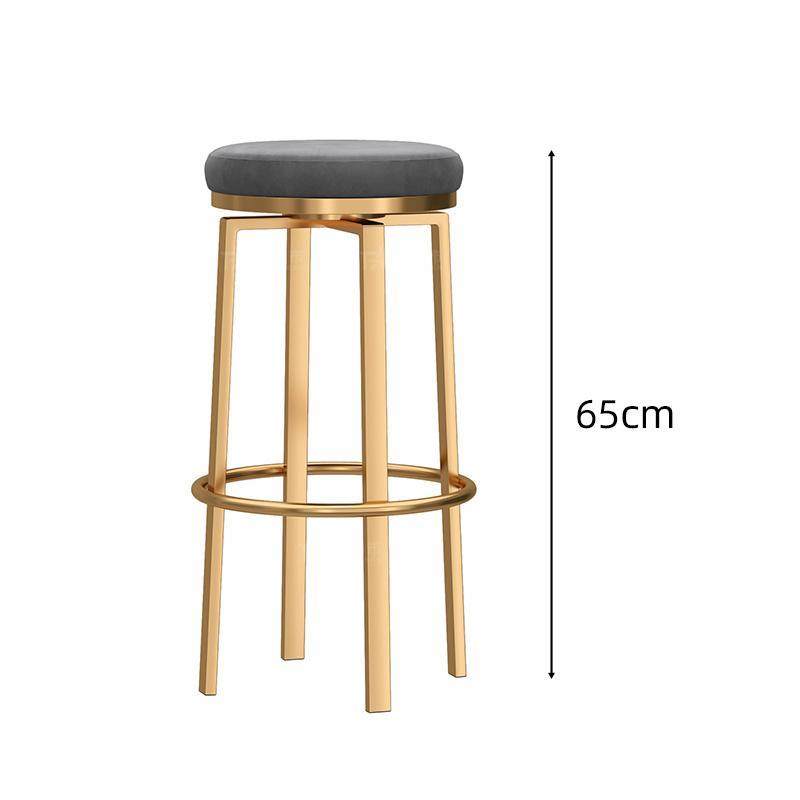 吧台椅旋转圆凳铁艺家用收银台前坐酒吧现代简约手机店轻奢高脚凳