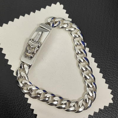 高版本潮轩克心CH宝剑古巴手链美式潮牌复古风做旧百搭手链男女