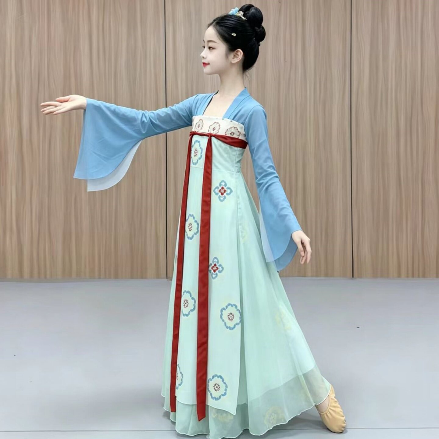 儿童古典舞汉唐齐胸纱衣演出服装