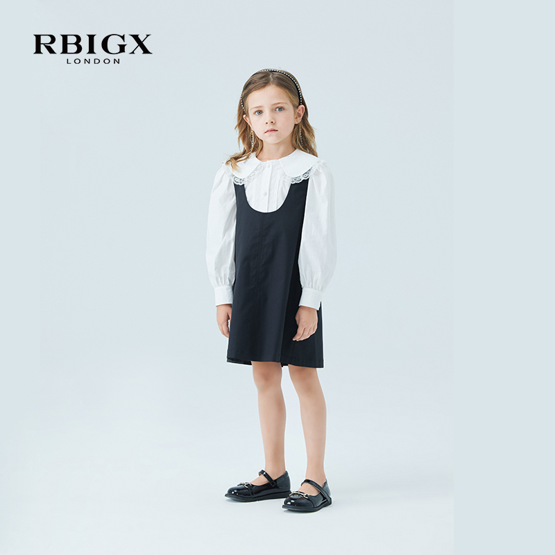 RBIGX瑞比克童装春季新款女童百搭公主吊带背带蝴蝶结连衣裙