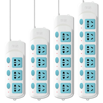 玛尼插座面板家用多功能插排独立开关插线板带线多插位拖接线插板