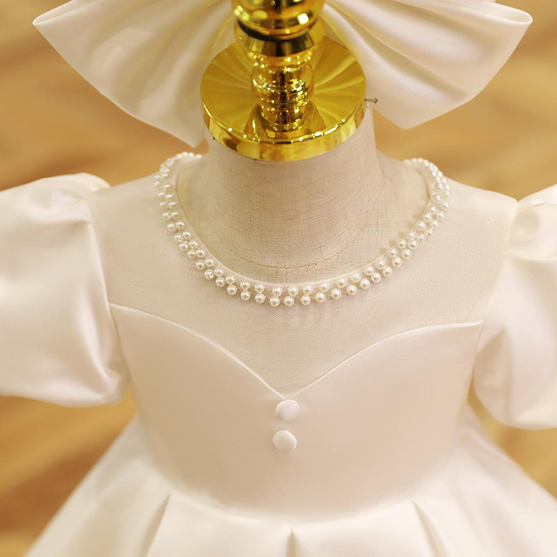 女童礼服儿童生日公主裙蓬蓬裙冬季花童婚纱女孩主持人长袖演出服