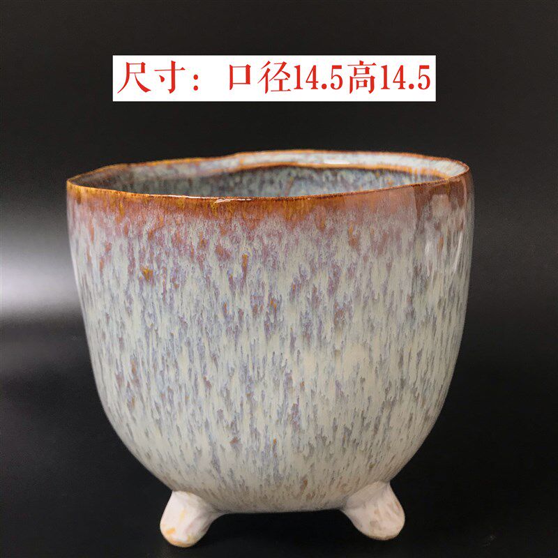 出口窑变棕口垂丝白三脚陶瓷室内简约唯美花盆油画婚礼多肉植物,鲜花速递/花卉仿真/绿植园艺,花盆,淘宝优惠券,粉丝福利购,淘宝优惠卷