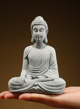 新中式水泥佛像佛头人物摆件盆景鱼缸造景摆设创意DIY搭配装饰品