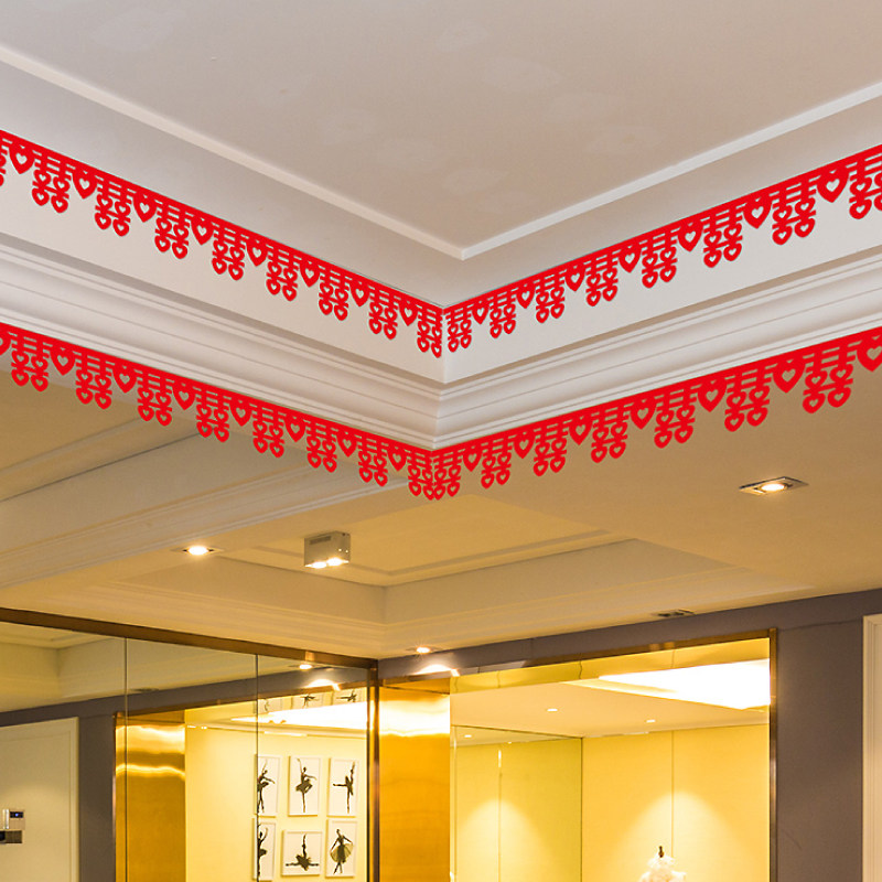 新款结婚装饰婚房布置婚礼用品无纺布客厅喜帘子新房喜字套装拉花