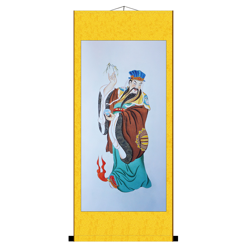 风神雨师雷公电母画像丝绸卷轴挂画神像防水不褪色手工装裱装饰画