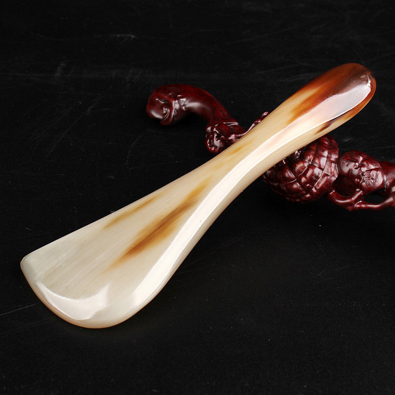 天然牛角拨筋棒脸部拔筋棒眼部按摩点穴棒女美容面部经络刮痧片板