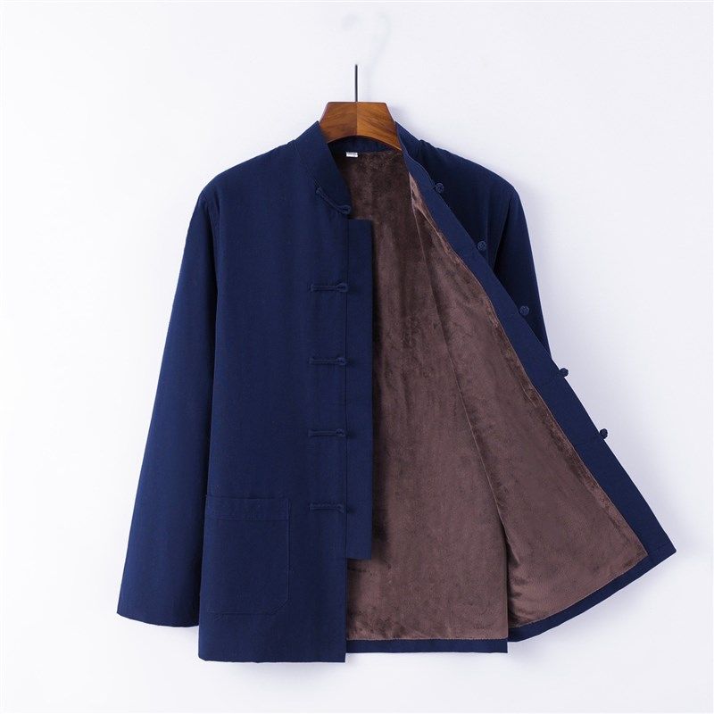 祥瑞唐春秋中式纯棉老粗布唐装上衣保暖男士双层加绒长袖外套汉服,男装,唐装,淘宝优惠券,粉丝福利购,淘宝优惠卷