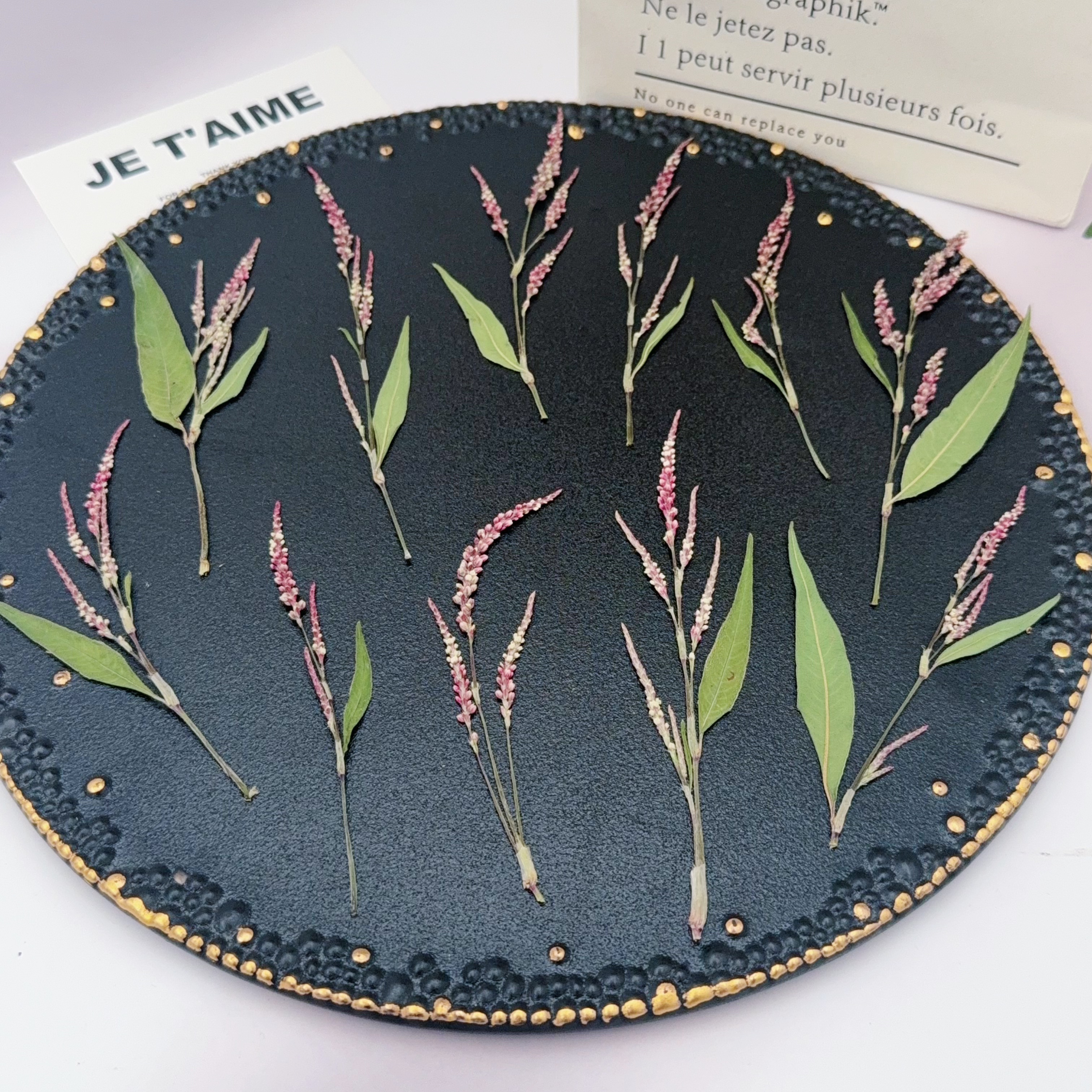 辣蓼押花 穗状粉红花枝干花标本手工滴胶DIY贺卡书签香薰装饰花材