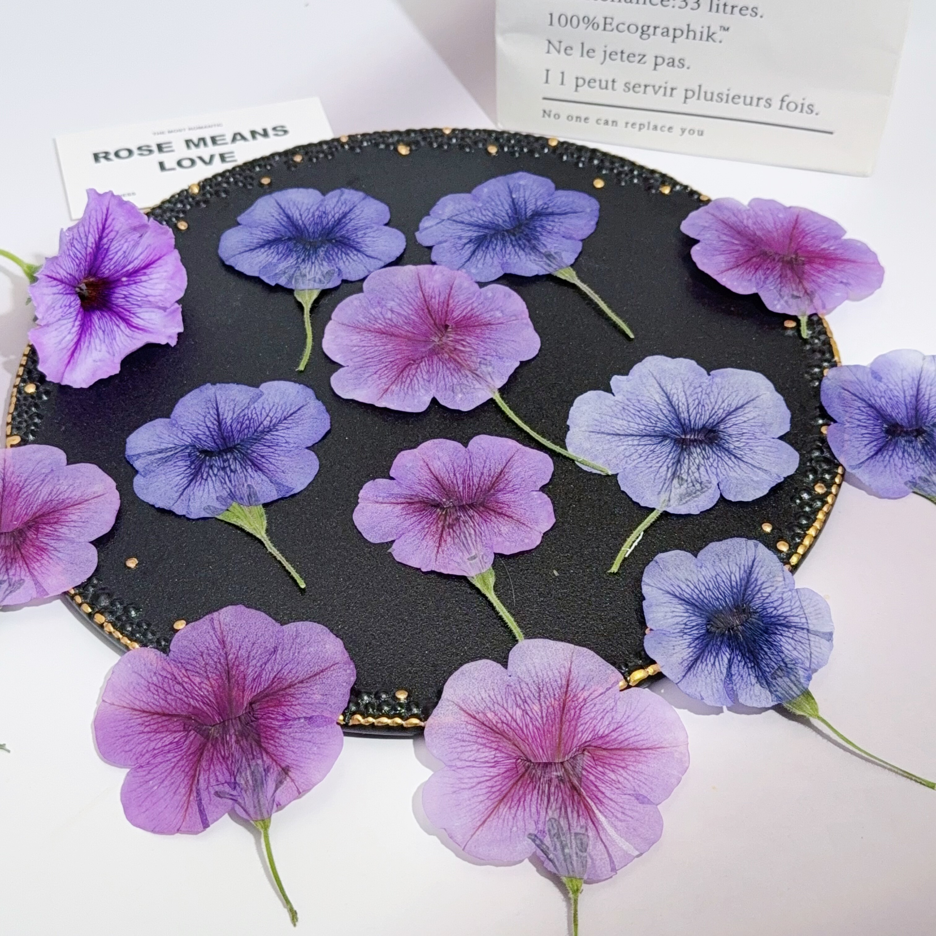牵牛花压花干花标本天然真花喇叭花押花手工滴胶手机壳书签材料