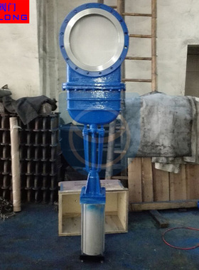 厂家直销 DMZ673气动暗板插板阀 暗板气动双法兰插板阀DN200