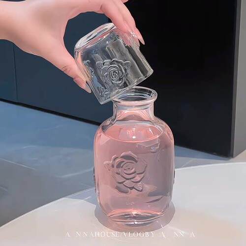 AN玻NA美式复古浮雕花朵壶 大容量璃冷水壶 家用果汁壶杯杯套装