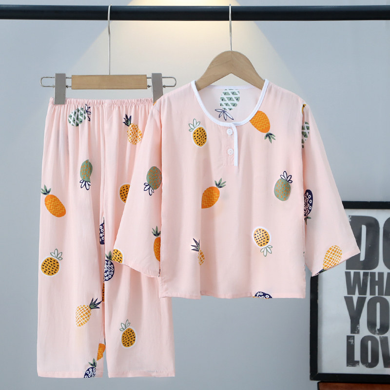 夏季儿童棉绸睡衣男童女孩长袖绵绸女童宝宝空调服薄款家居服套装,童装/婴儿装/亲子装,家居服套装,淘宝优惠券,粉丝福利购,淘宝优惠卷