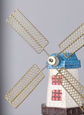 欧式复古风车摆件酒柜电视柜装饰创意家居客厅服装店铺餐厅工艺品