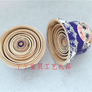 十层大肚青花瓷俄罗斯套娃娃木制玩具工艺礼品许愿娃娃家居摆件