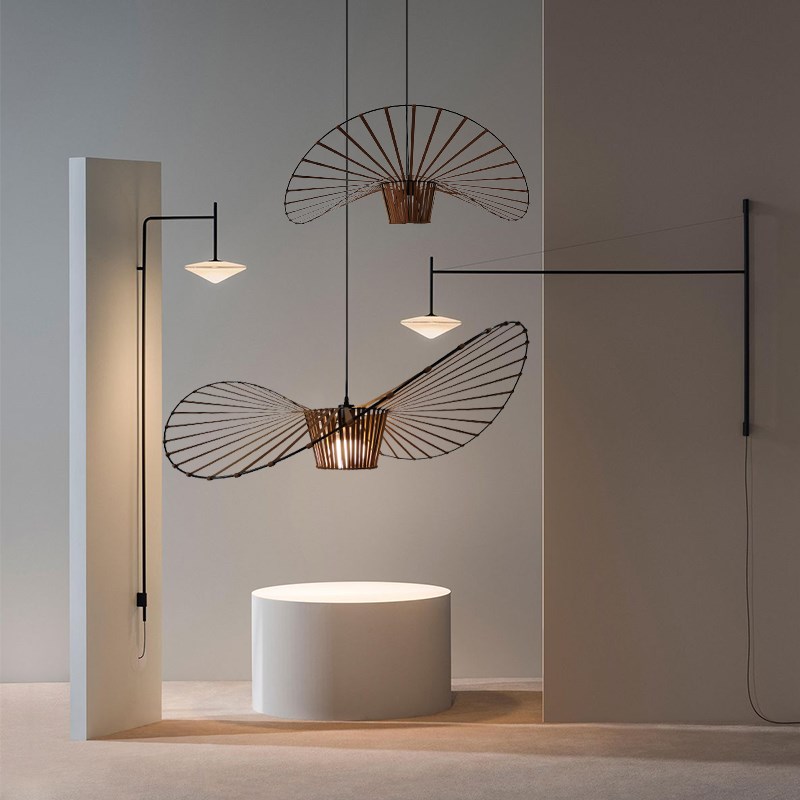 北欧吊灯个性艺术客厅法式创意设计主餐厅灯具卧室帽子网红草帽灯