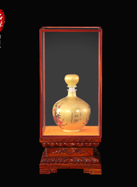定制关公佛像宝笼玻璃罩实木头底座莲花观音财神貔貅防尘展示罩子