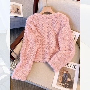 白色高腰短款毛毛绒外套女2024秋冬季新款高级感超好看羊羔毛上衣