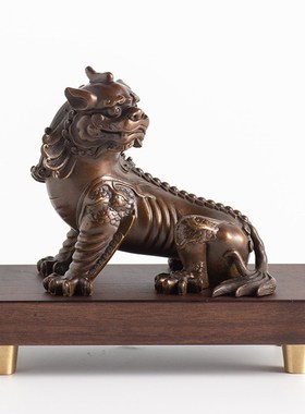 镇宅招财铜摆饰九华山地藏坐骑谛听家居客厅玄关办公室装饰文创礼