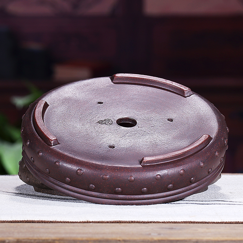 宜兴紫砂花盆多肉盆景水培假山菖蒲造型花盆水底无孔盆栽陶瓷花盆