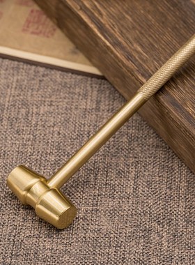 真铜黄铜小手锤实心纯铜锤敲彩蛋用小锤子砸钱罐小榔头男生手把件