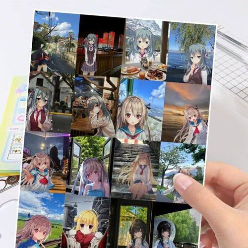 189张galgame背景图贴画卡通二次元美少女游戏笔记本装饰热门贴纸