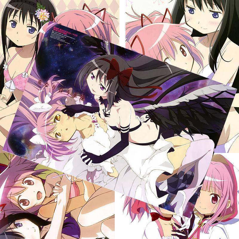 魔法少女小圆海报鹿目圆晓美焰丘比二次元周边寝室房间高清壁纸画