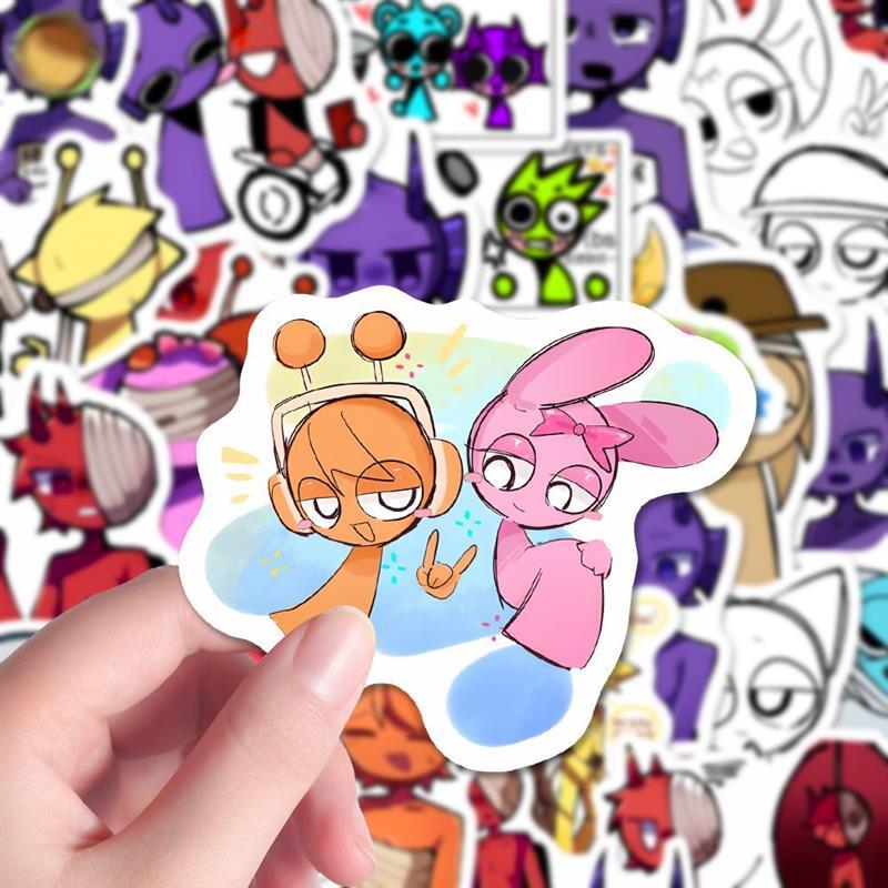 160张sprunki贴纸节奏盒子sprunki可爱Q版大头贴卡通装饰手账贴画