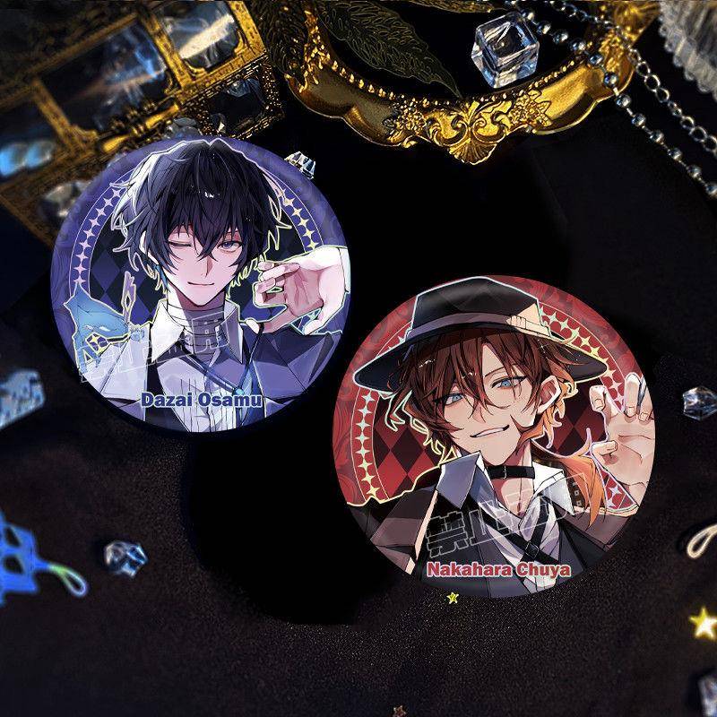 文豪野犬BungoStrayDogs周边双闪镭射徽章吧唧中原中也太宰治徽章