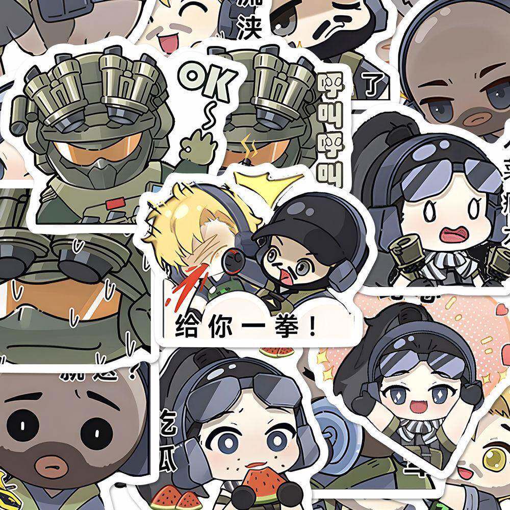 【闪电发货】96张三角洲行动Q版贴纸角色表情包大全diy笔记本水杯