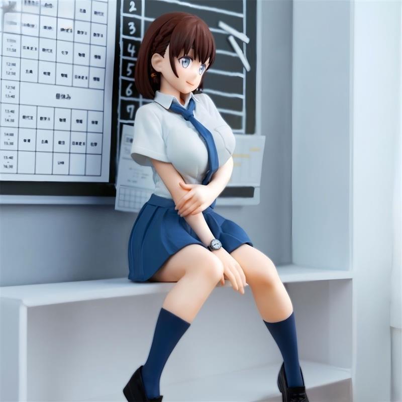 泡面压小爱酱二次元校服动漫泡面手办现货美少女景品模型摆件