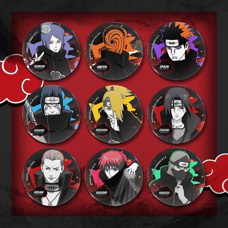 火影忍者周边吧唧徽章 带土小南迪达拉晓组织 自制痛包谷子挂件